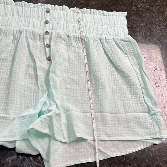 NWT-simply Southern-M/L-mint green-elastic waistband,lightweight,pull- on shorts - Picture 12 of 12